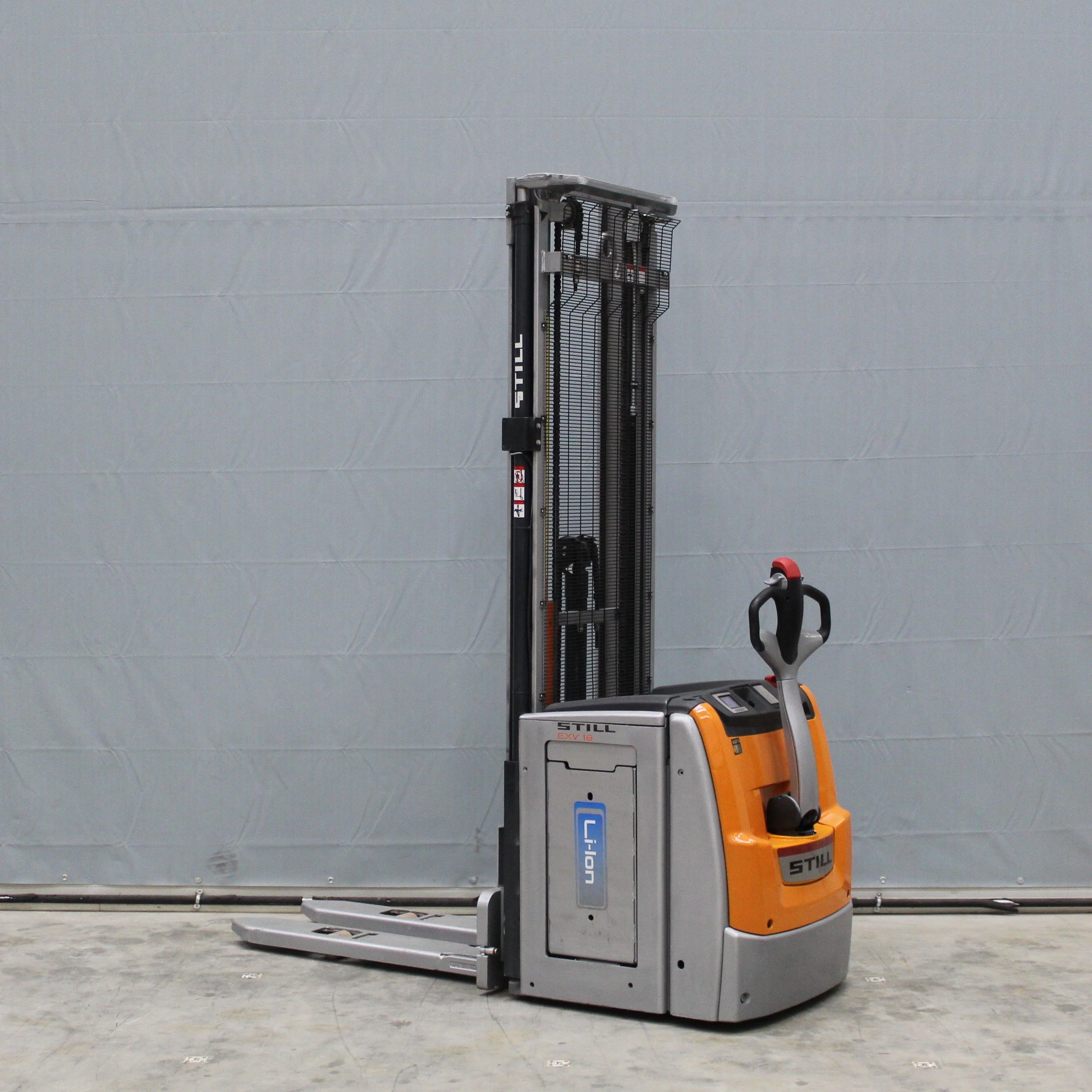Transpaleta electrica cu catarg EXV 16 Li-Ion